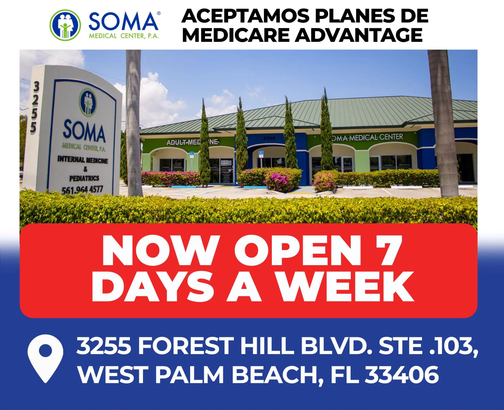 NOW OPEN 7 DAYS A WEEK